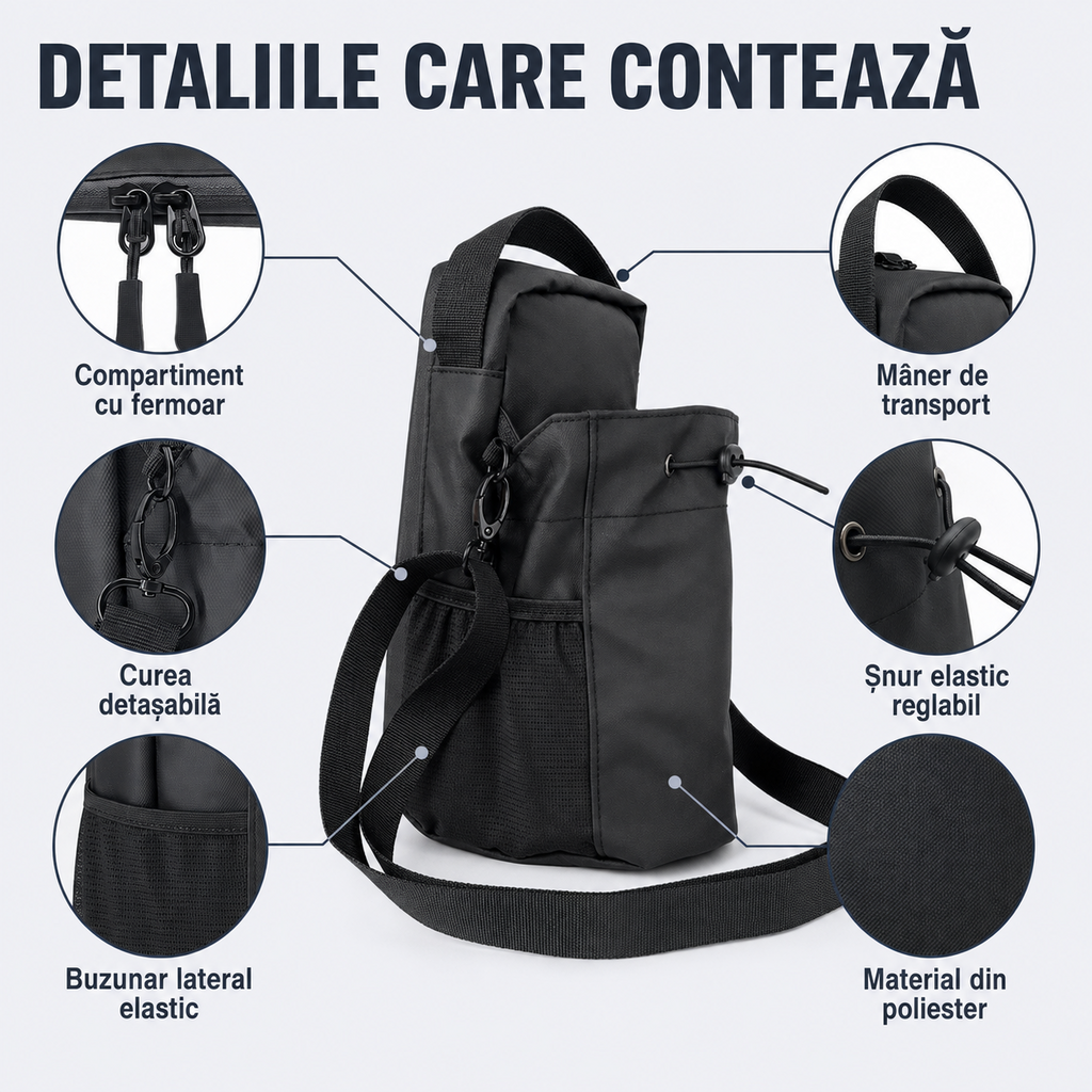 Detalii ale genții magnetice Nexora
