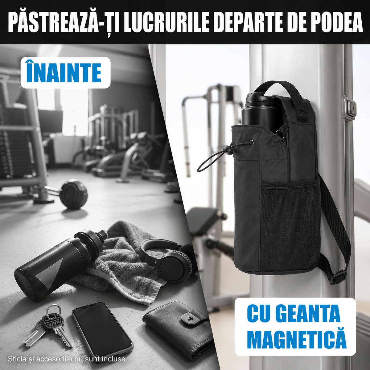 Geantă magnetică Nexora fixată la aparat într-o sală